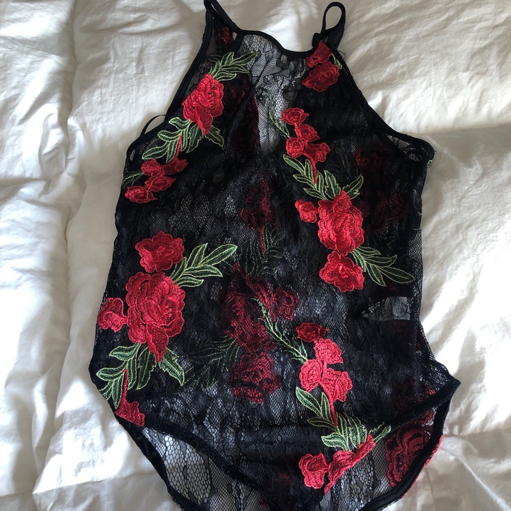 Black lace bodysuit